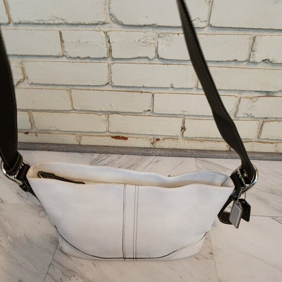 Euc Coach White Leather Crossbody Shoulder Bag Purse - Picture 2 of 10
